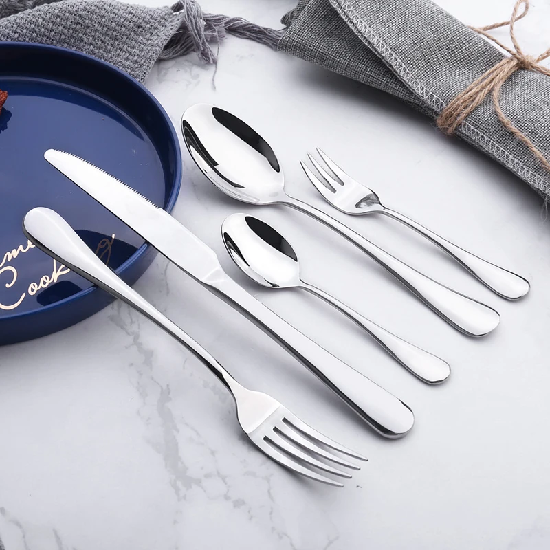 Nordic Luxury Spoon Fork and Knife Set 304 Stainless Steel Spoon Fruit Knife and Fork Portable Cutlery Gold Forks and Knives Set