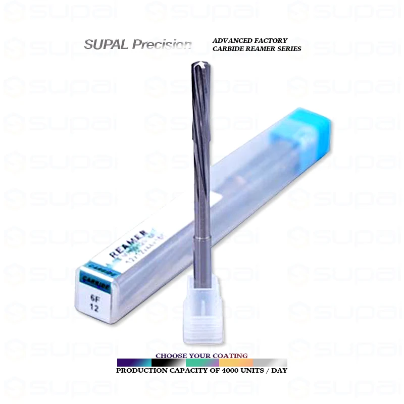 SUPAL Customized 6 Flute Spiral reamer Carbide Helical Reamer For Stainless Steel