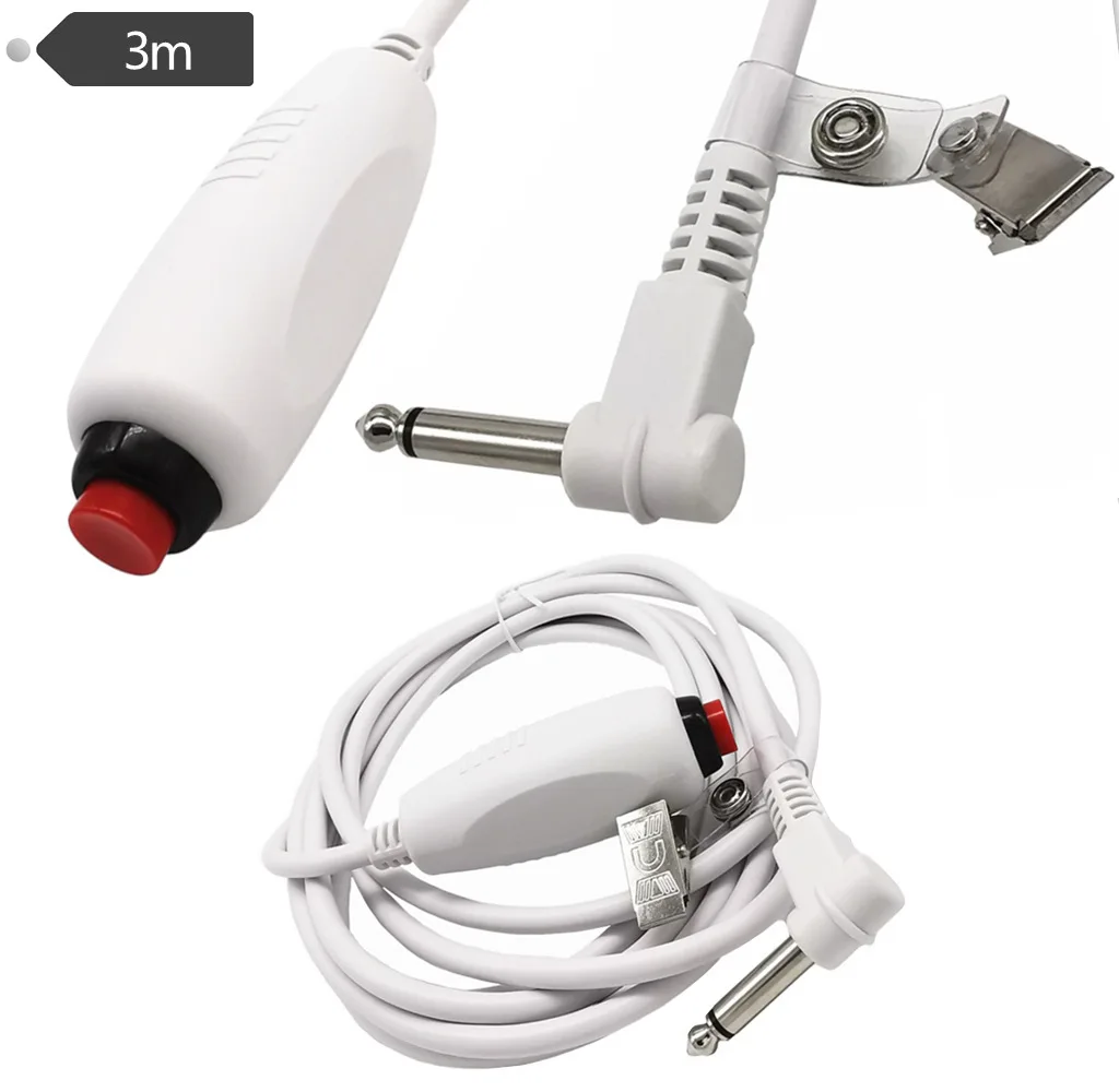 Nurse Call Cable Push Button Cord Cable Nurse Station Universal Replacement Call Cord with Bed Sheet Clip 3m
