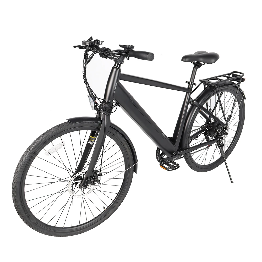 Black 250w 7 speed scooter aluminum alloy hydraulic medium shock absorption 700C electric city hybrid bike