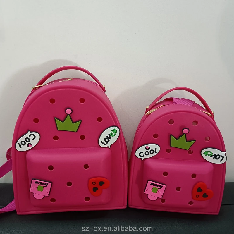 women kids fashion cute creative cartoon bogg eva back pack diy charm handmade bookbag backpack