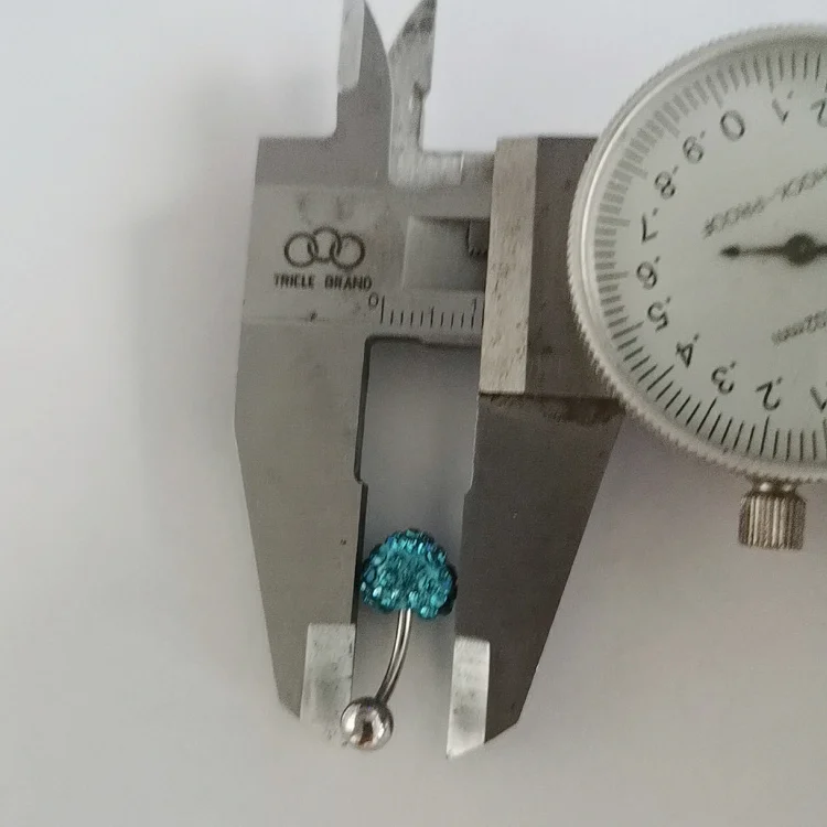 Retail Shiny Multi Crystal Single Sweet Heart Ball Belly Button Ring Navel Ring