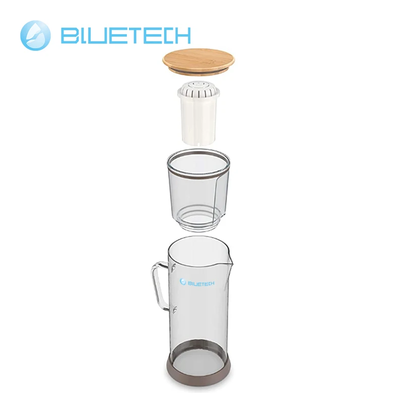Cost-effective choice 3.5L glass carafe drinking water purifier alkaline water filter pitcher jug with handle