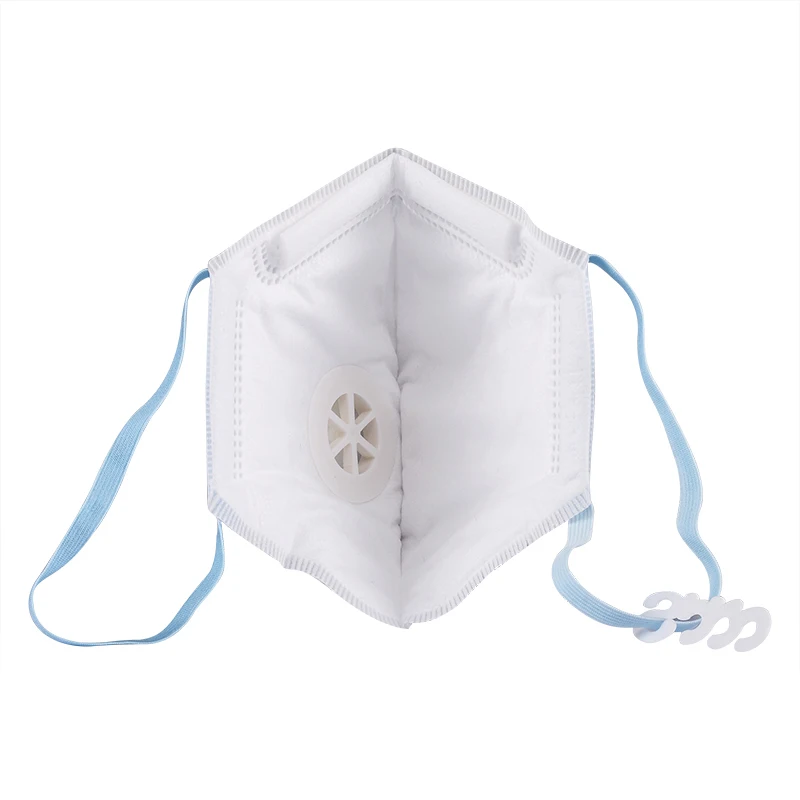 Molded Nonwoven KN95 Black  Smoke Protection Respirator with Valve Disposable Dust Protective Mask Industrial Use