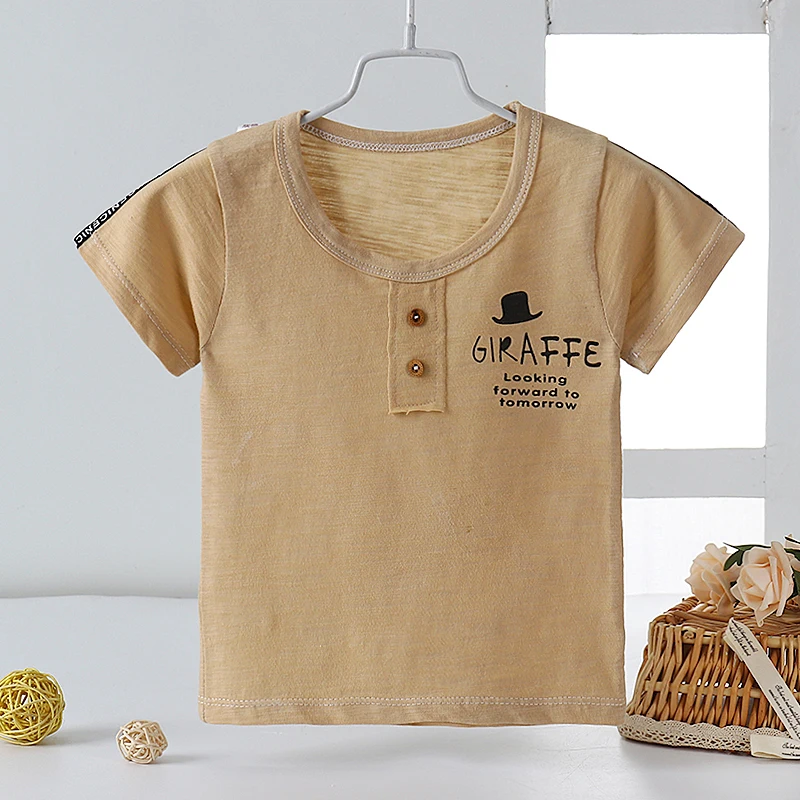 
Factory cheap shipping high quality round neck children t shirt with funny print 