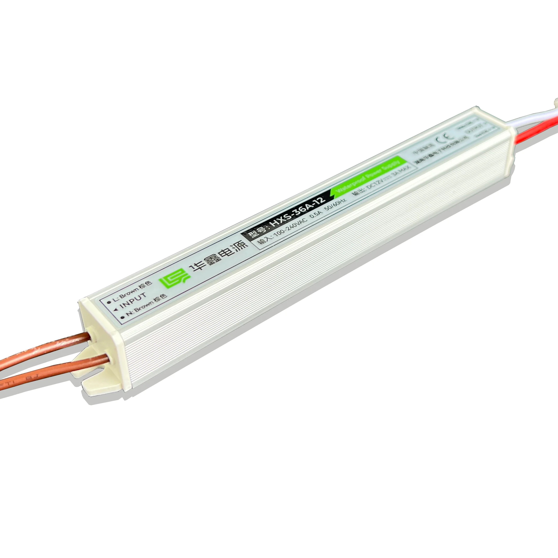 HXS-36A-12 IP67 Ultra slim LED Power Supply outdoor 36W 3A 12V ac to dc transformer for lighting led waterproof driver cheap
