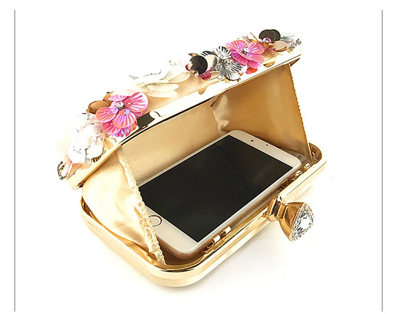 Fashion Trend Dinner Bag Lady Handmade Sun Flower Beaded Bag banquet wedding party women hand bags wholesale