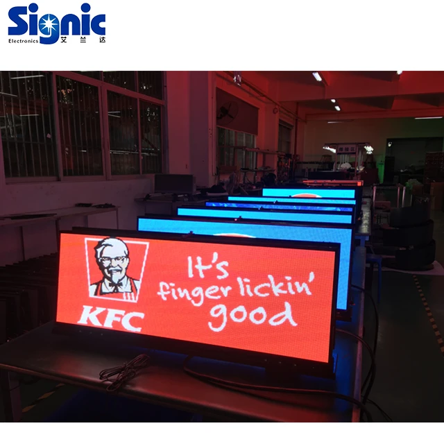 Double face taxi top led sign p3.33mm 960x320mm high resolution led billboards for taxi