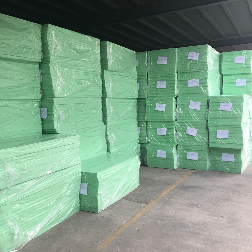 High Density XPS Foam Board Green Color Polystyrene Board  floor insulation
