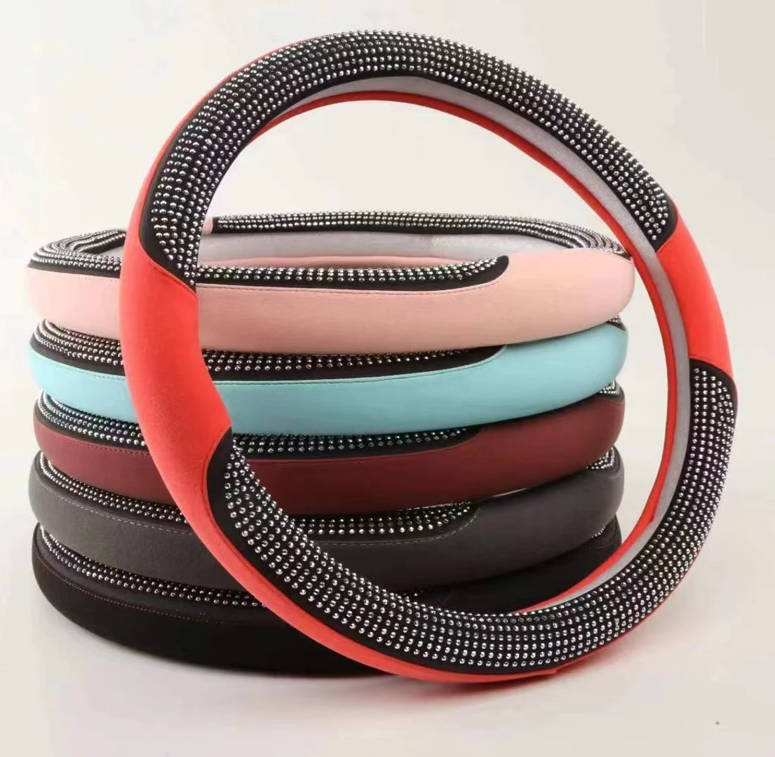 New design crystal car steering wheel cover women car interior accessories