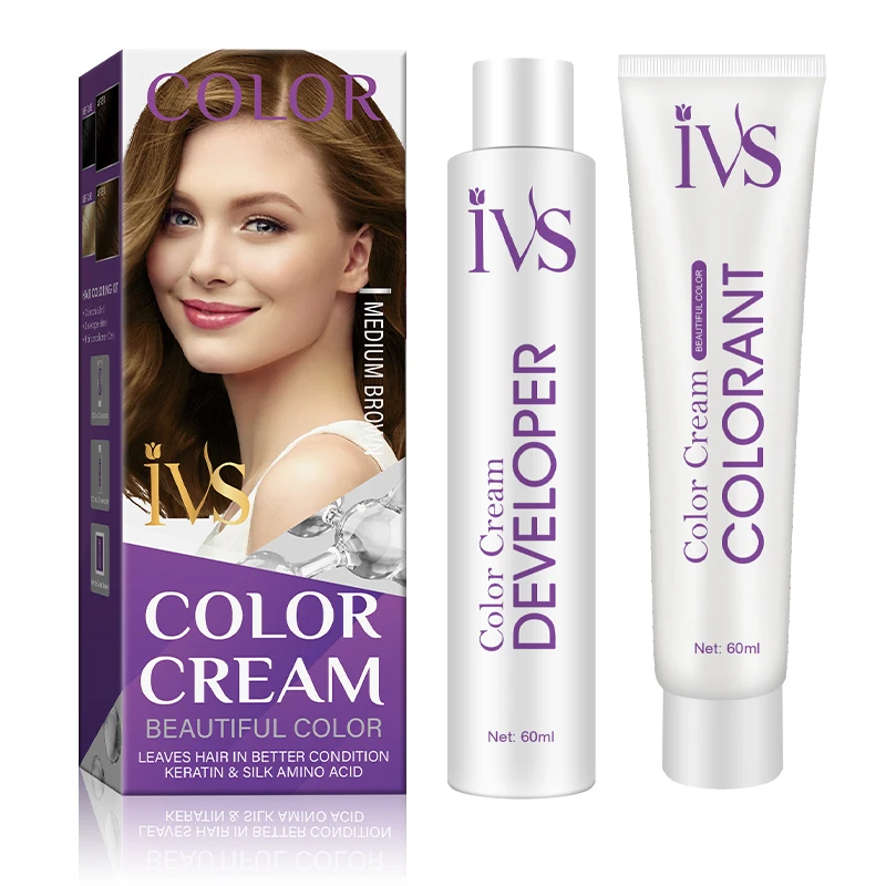 IVS Manufacturer Supply Pink Hair Color Cream Permanent Ammonia Free Italian Hair Color Hair Dye Cream