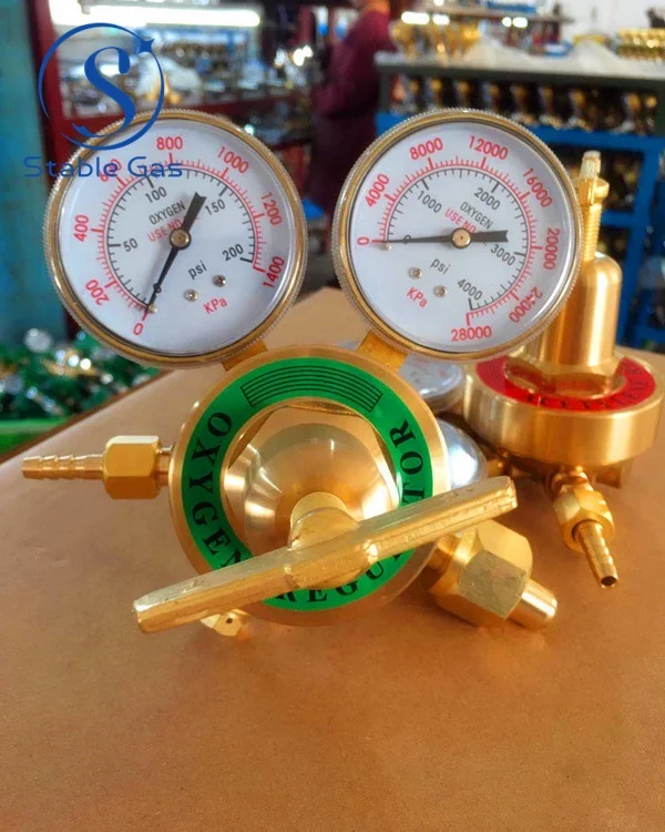 Best Quality Brass Two Gauge Pressure America Style Oxygen Regulator Industry Regulator