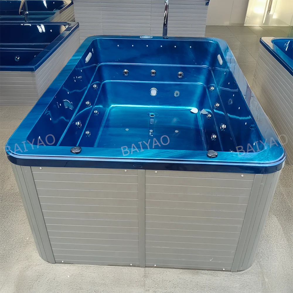 Acrylic Small Endless Swimming Pool Whirlpool Hydro Above Ground Pool Massage Bathtub Swim Spa For Outdoor Applications
