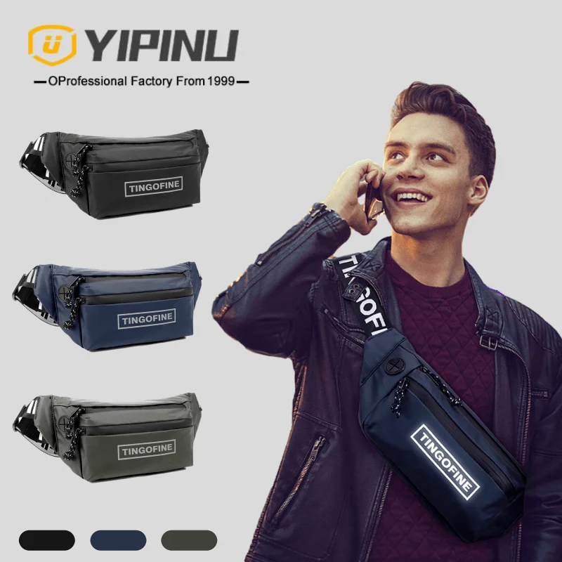 YIPINU New Men Male Fanny Pack Custom Waist Bag Money Phone Belt Bum Bag