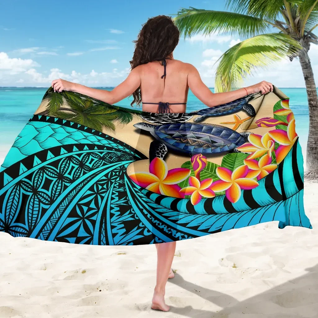 Sublimation Ethnic Bird Of Paradise Pattern Print Beach Sarongs Wrap Custom Logo Pareo Hawaii Beach Sarong OEM Manufacturer