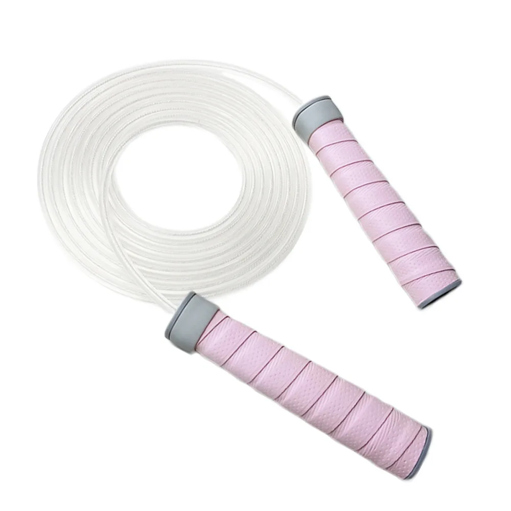 CHENGMO SPORTS High Quality Adjustable Speed Beaded WeightedJump Rope Steel Wire Rope Skipping with Sweat Absorbing Tape