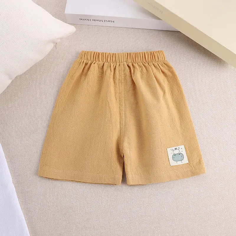 Wholesale Summer 1 to 5 Years Boys Pants Cotton Linen Girls Short Pant Candy Colored Casual Shorts Kids Clothing for Children