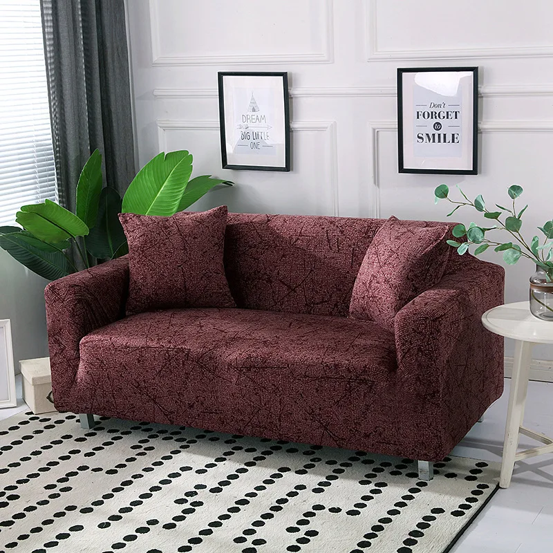 New Design Linen Color Polyester Spandex Chair Slipcover Stretch 2 Seater 3 Seater Sofa Covers