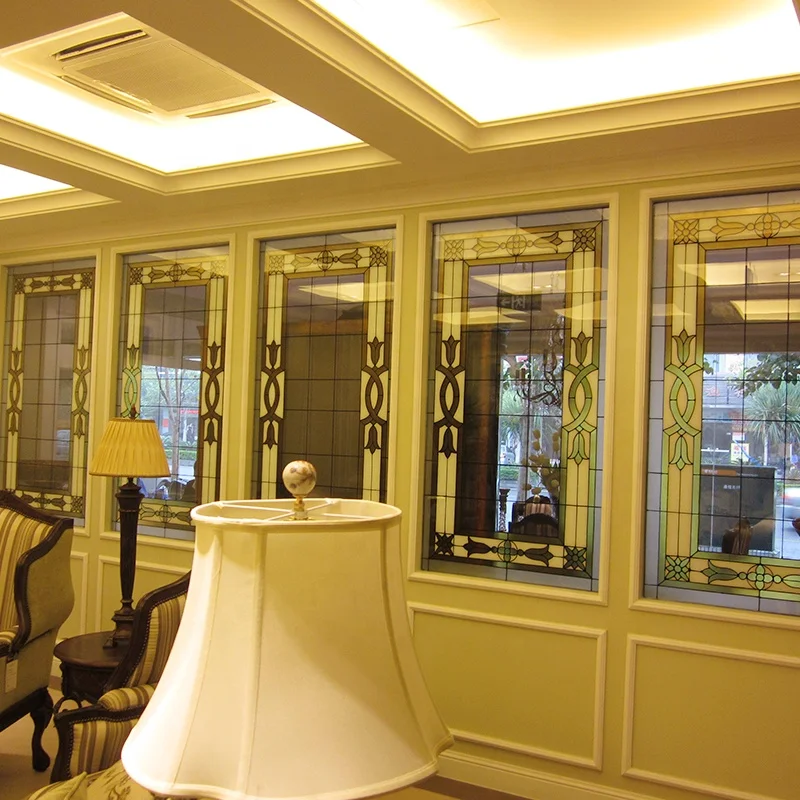 custom colors Stained Glass Panel Church Decorative Glass doors and Windows Church Hall glass