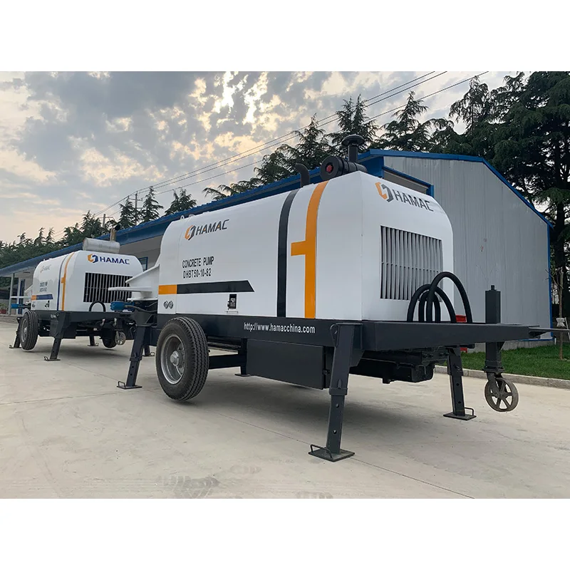 new small size malaysia transcrete fine stone mobile concrete trailer pumps  transfer case station 60m3 h 150m concrete pump