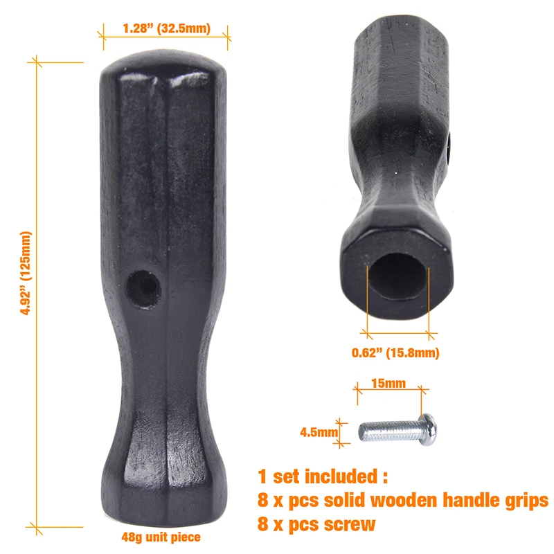 Wooden Handle Grips of Foosball Table Soccer Table Accessories for 5/8 Inch Foosball Rods