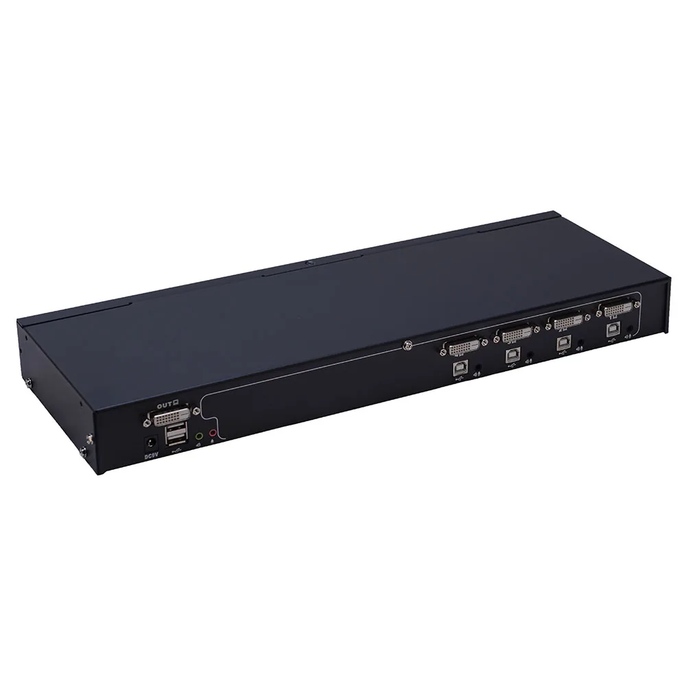 Computers Control DC Jack Power 1920*1200@60Hz DVI USB 4 Port Rackmount KVM Switch