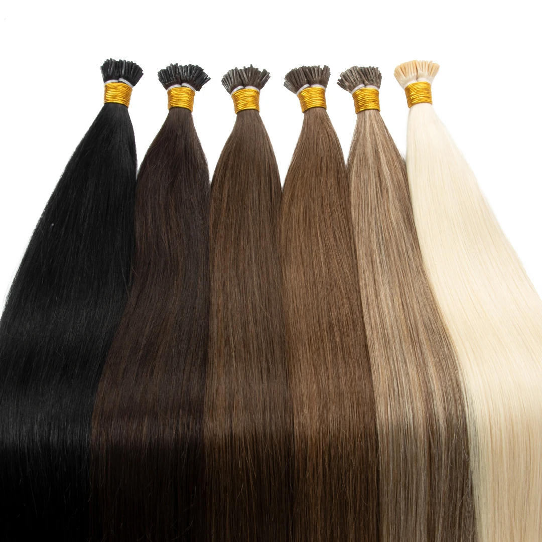 Hot Selling Bone Straight Donor Human Hair Extension i Tip Hair Indian Cuticle Aligned Virgin Hair Micro Link i tips