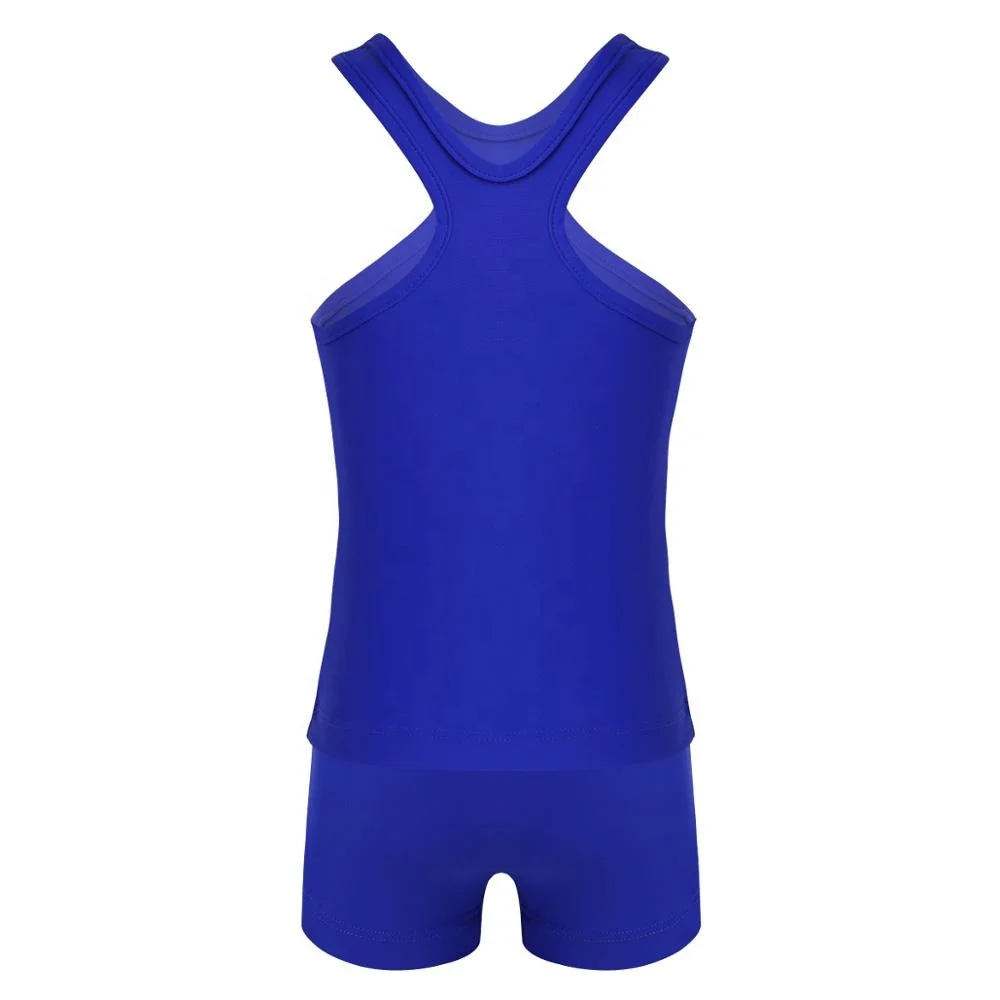 Kids 2Pcs Dance Outfit Tank Top with Bottoms Set for Ballet Dance Performance Kids Gymnastics Workout Sports Leotard Costumes