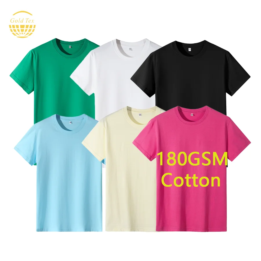 High Quality 180 Grams  Summer Cotton Round Neck Plain Sports T shirt For Men
