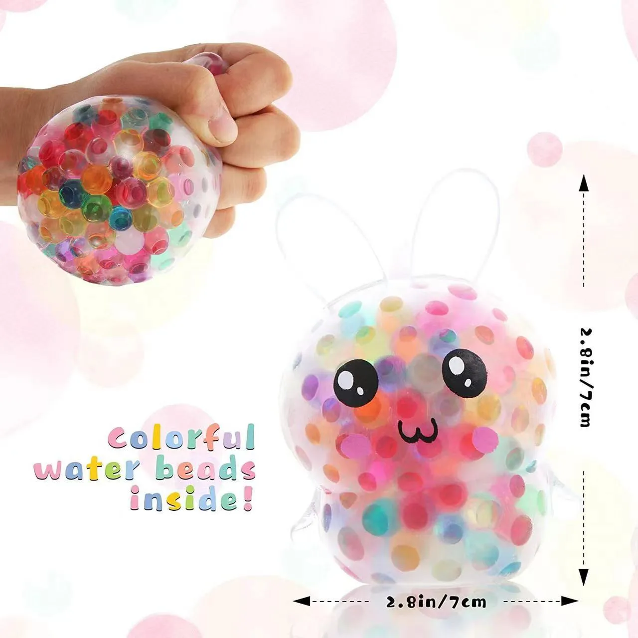New Easter Bunny pressure ball squeeze pinch release ball decompression color beads decompression