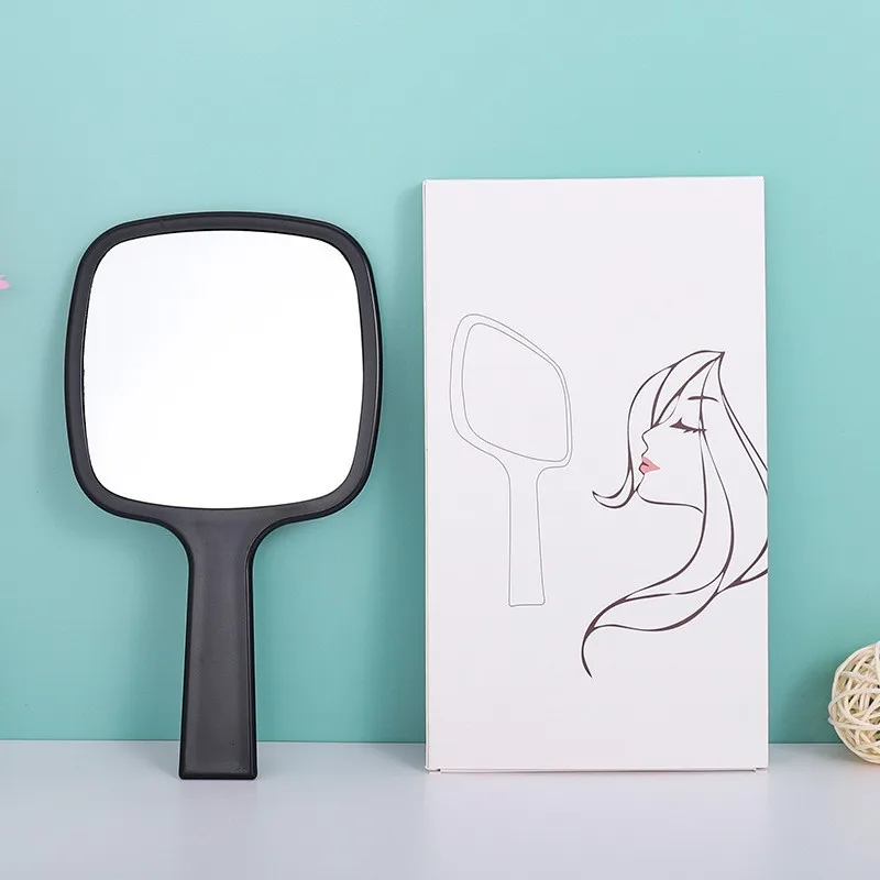 ZONZHU 2Pc MOQ Square Handel Make up Mirror ABS High Definition Mirror Surface Customize Logo Multiple Color