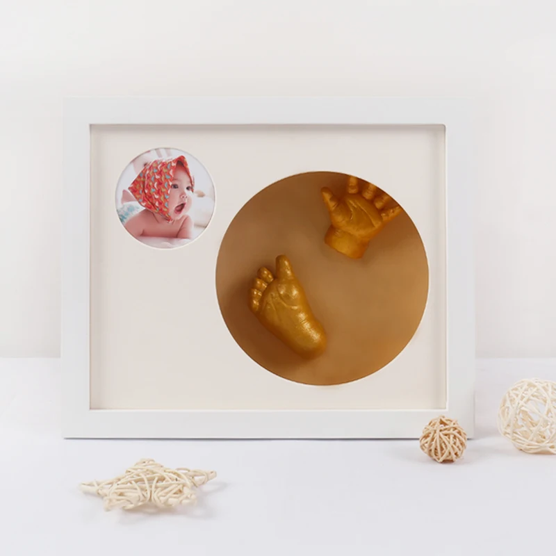 Baby hand and foot membrane 3D model clone powder diy photo frame baby full moon birthday gift