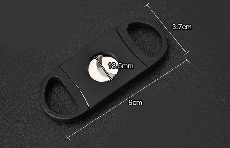 Stainless steel cigar knife double finger stretch cigar knife black luxury plastic cigar cutter