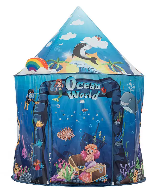 3D Printed Under The Sea Kids Tent Toy Boys  Girls Ocean Mermaid Play Tent Pop Up Princess Playhouse Tents