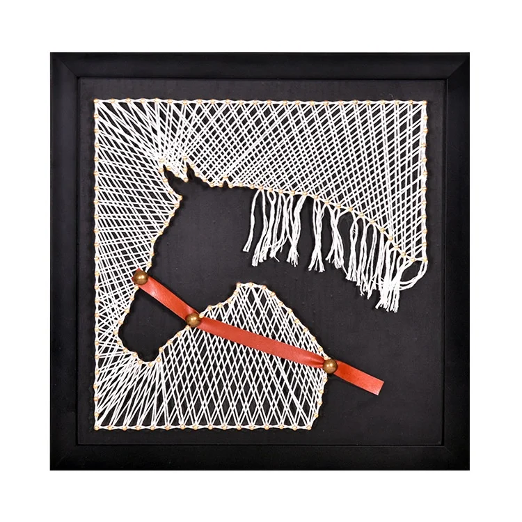 Horse Design DIY String Art Kit Make Your Own String Art Board with Stand Pins and Yarn DIY Activity Kits for Adults Kids
