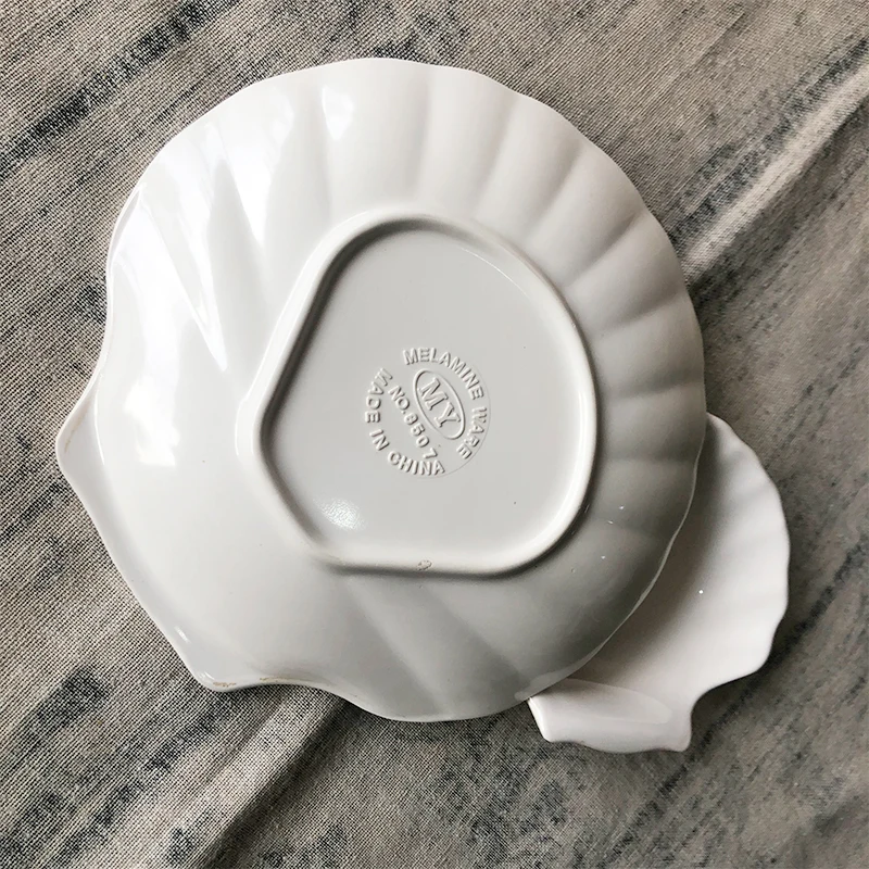 Certification melamine irregular sea small shell dish,melamine sea shell shaped plate