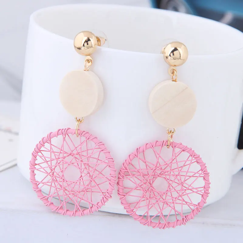
Korean fashion girl dream catcher personality wild sexy circle long women earrings jewelry pendant drop earrings for women 