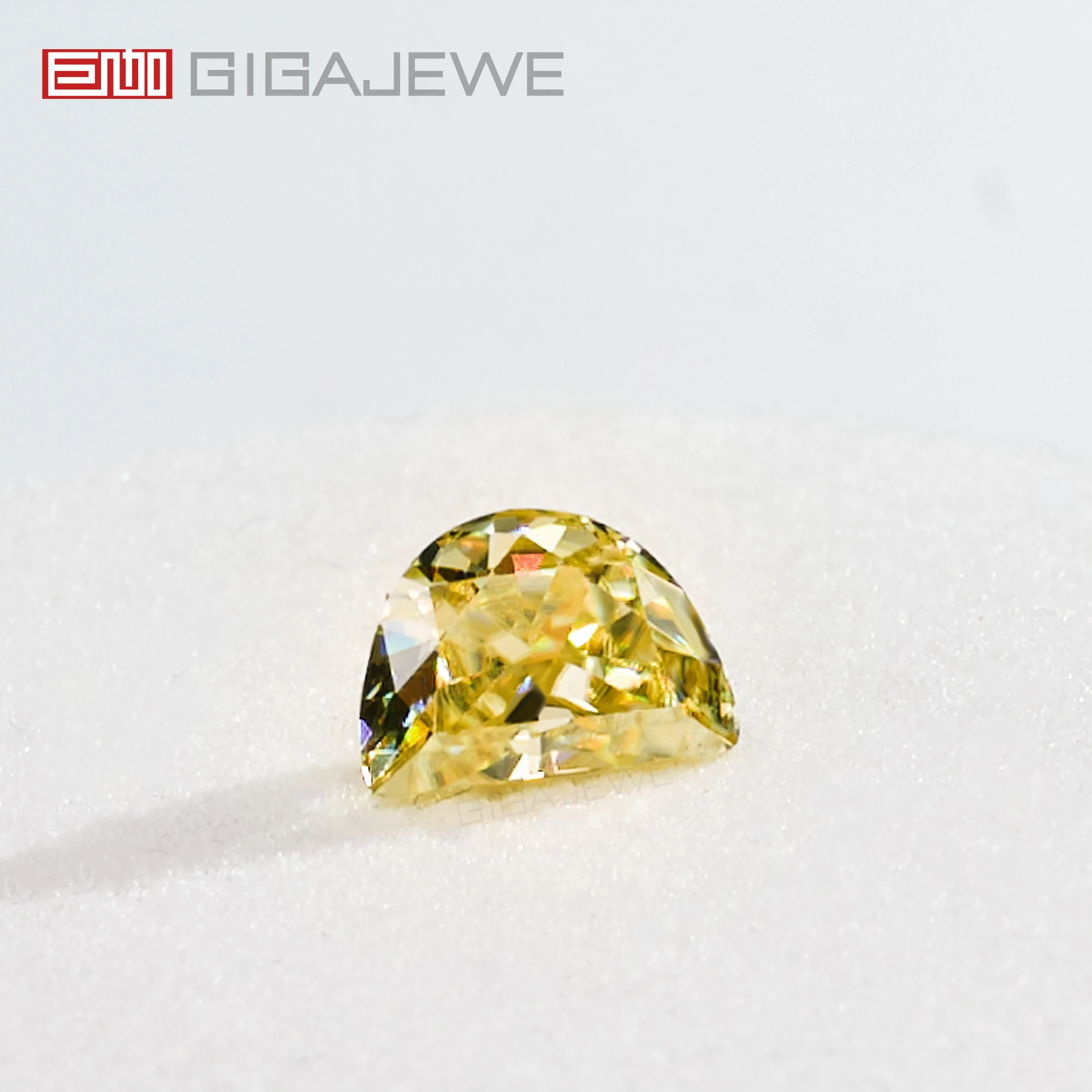 GIGAJEWE blue green yellow  Color Half moon cut VVS1 Special cut Moissanite Lab grown Gemstone  For Jewelry Making
