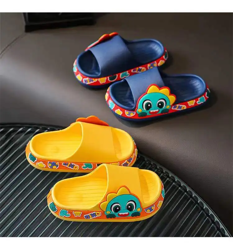 Unisex Summer Slides Sandals with Wrapped Head Indoor Soft Bottom Non-Slip Cartoons for Boys Girls and Babies