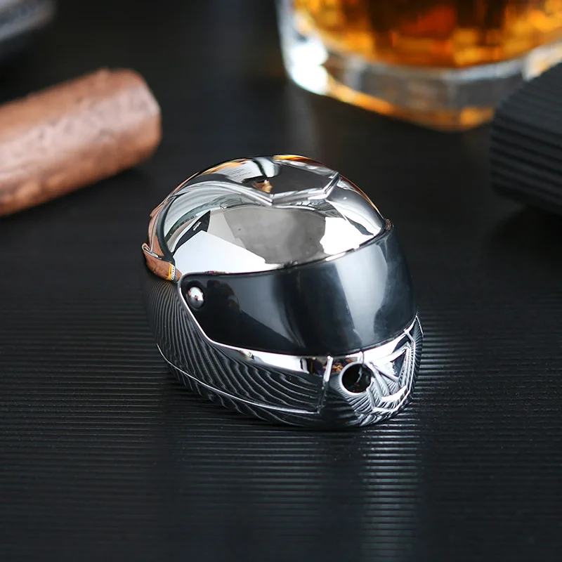 Creative personalized motorcycle mini helmet model inflatable open flame metal lighter decoration ornament gift