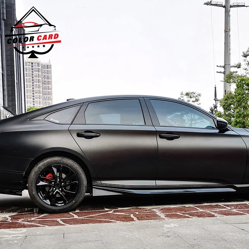 PET Backing Ultra-dumb Metallic Black Auto Vinyl Manufacturer Metallic Matte Black Car Wrap Vinyl Sticker Rolls Body Stickers