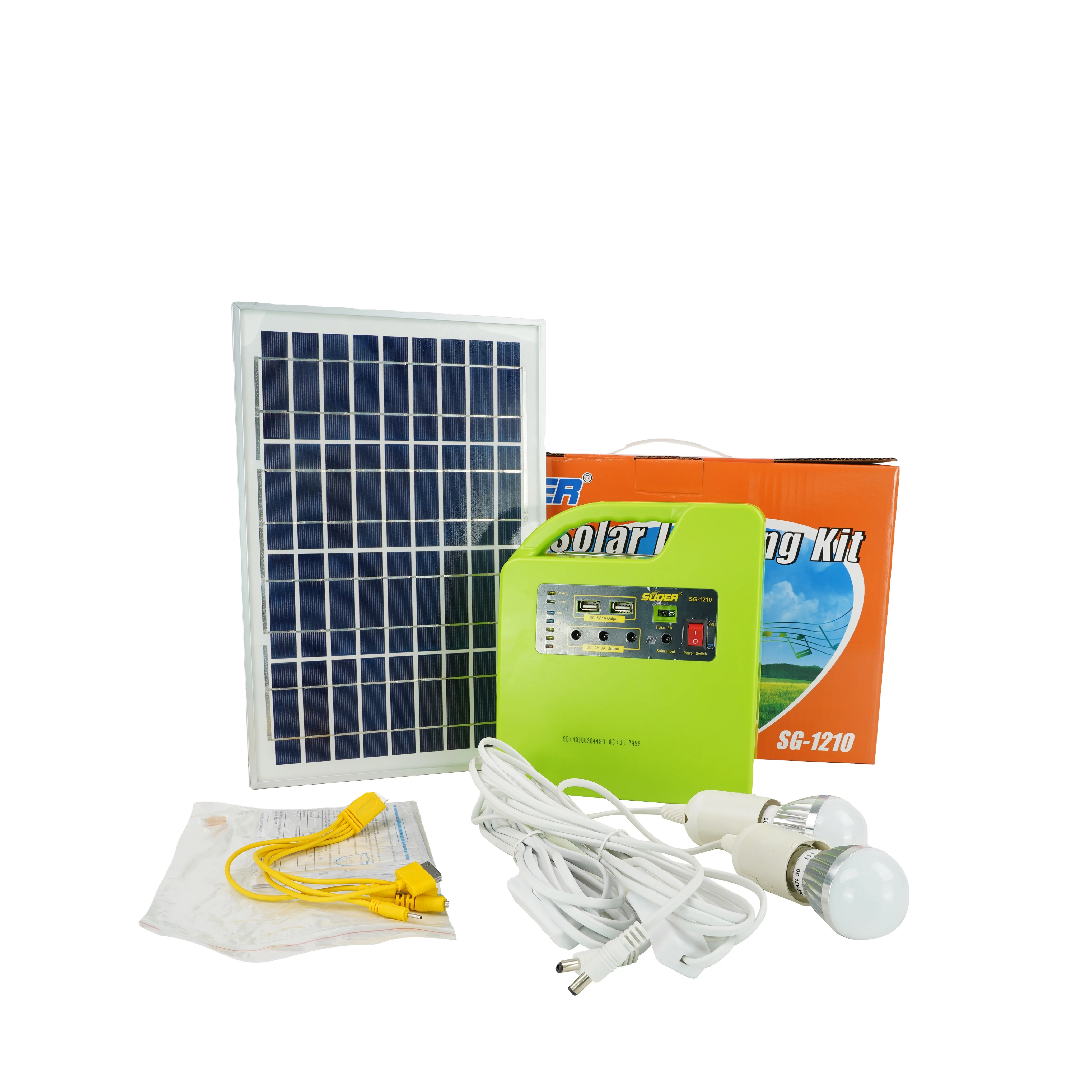 Встроенный аккумулятор и динамик Suoer со светодиодной подсветкой, система солнечного освещения от китайского производителя