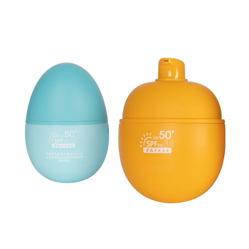 Empty sunscreen duck egg private label plastic sunscreen stick container 50ml squeeze pump sunscreen bottle