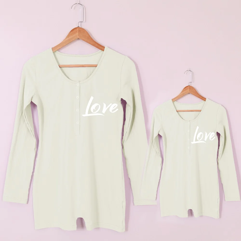 Custom Baby Pajamas Mommy and me Outfit Kids Clothing Set Baby Jumpsuit Fall Clothes for Women