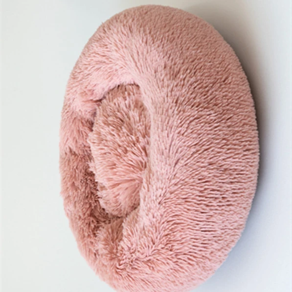 Оптовая продажа, плюшевые лежанки для собак из искусственного меха, удобные теплые лежаки для кошек с глубоким сном