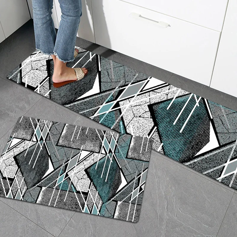 2022 China Factory Non-slip Durable Pu Foam Geometry Printed Anti Fatigue Floor Long Kitchen Mats