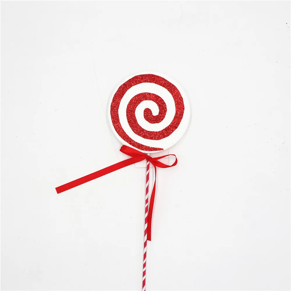 KG Xmas Decorations In Stock Decoraciones navidenas Noel Christmas Ornament Set Plastic Christmas Candy Cane Lollipop Decoration