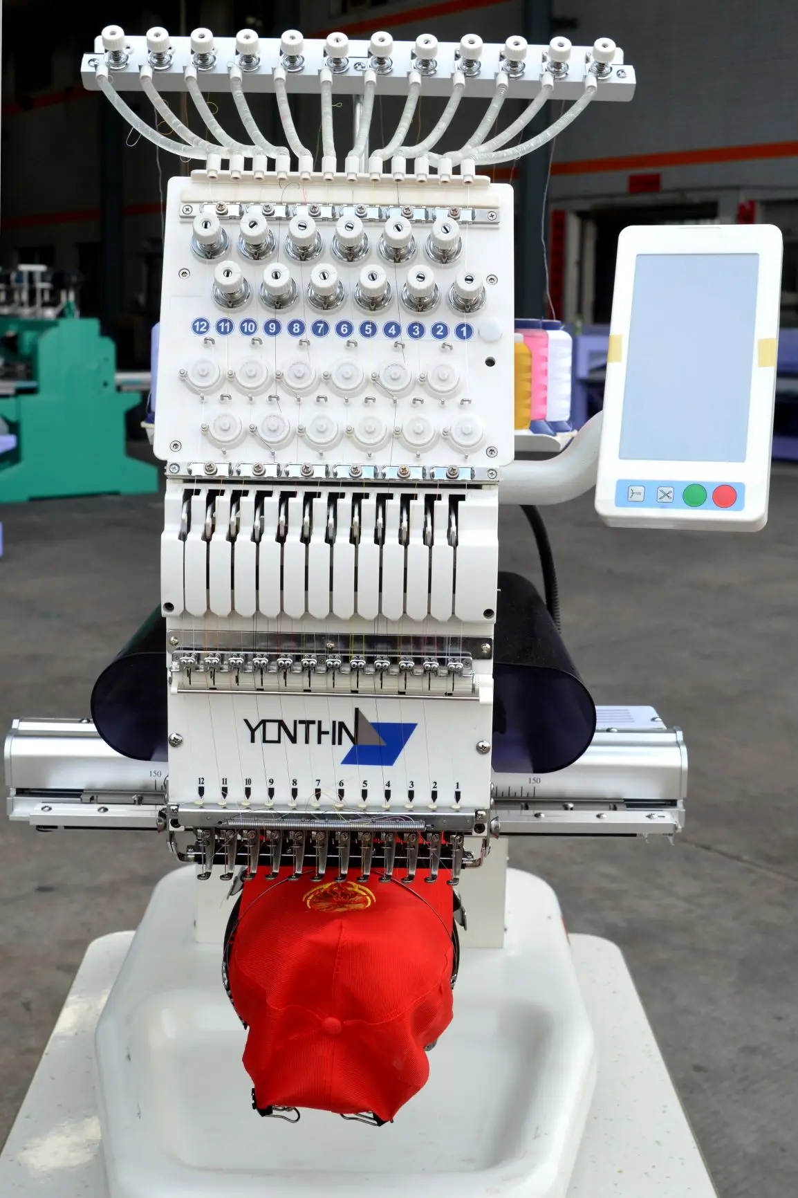 Промышленные вышивочные машины Yonthin с 12 иглами цена на продажу вышивальная машина одной