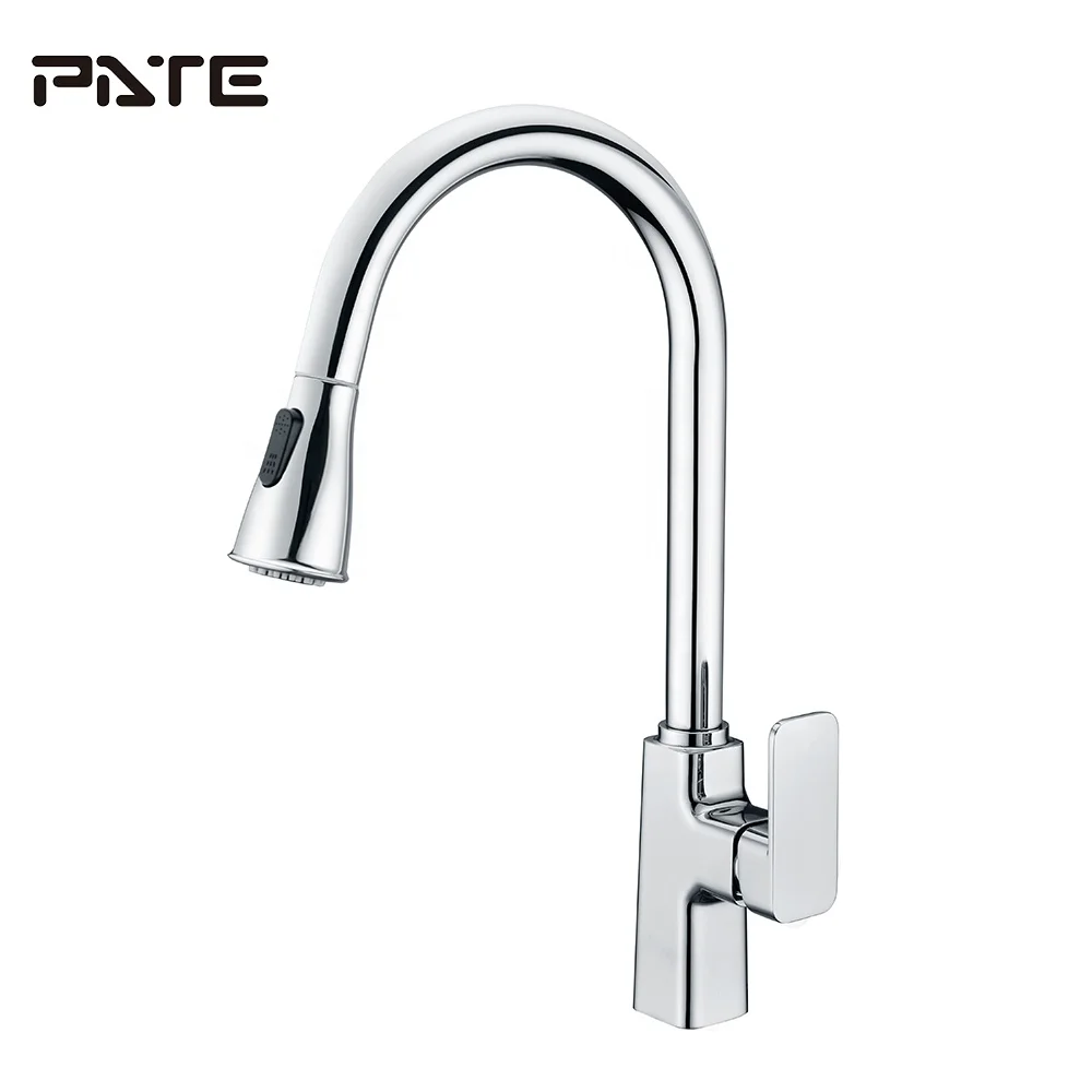 Dual Function Graceful Brass Retractable Hotel Kitchen Faucet