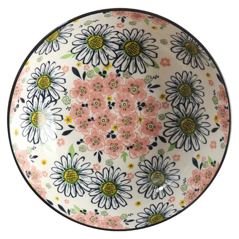 9inch Ceramic Big Soup Deep Bowl for Kitchen Direct Supplier Wholesale Ceramic Salad Mixing Bowls